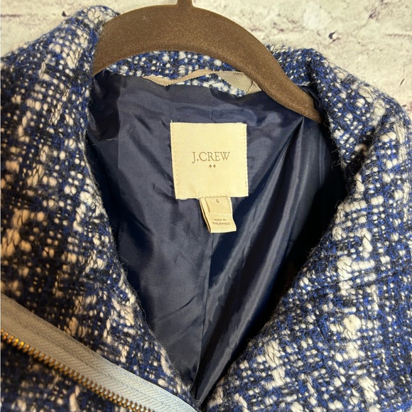 Size 4 JCREW city coat blue tweed style - Picture 6 of 10